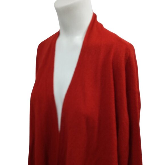 Eileen Fisher 100% Wool Open Front Waterfall Cardigan Size XL Orange Lightweight - Picture 6 of 11